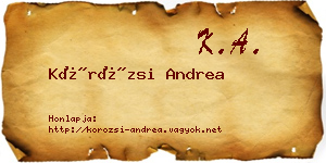 Körözsi Andrea névjegykártya