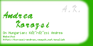 andrea korozsi business card